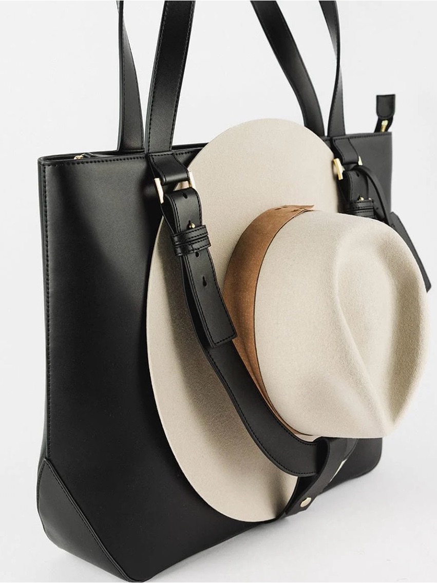 Gigi Pip Hayes Hat Carrying Black Tote With Cover Bag